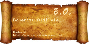 Boberity Olívia névjegykártya